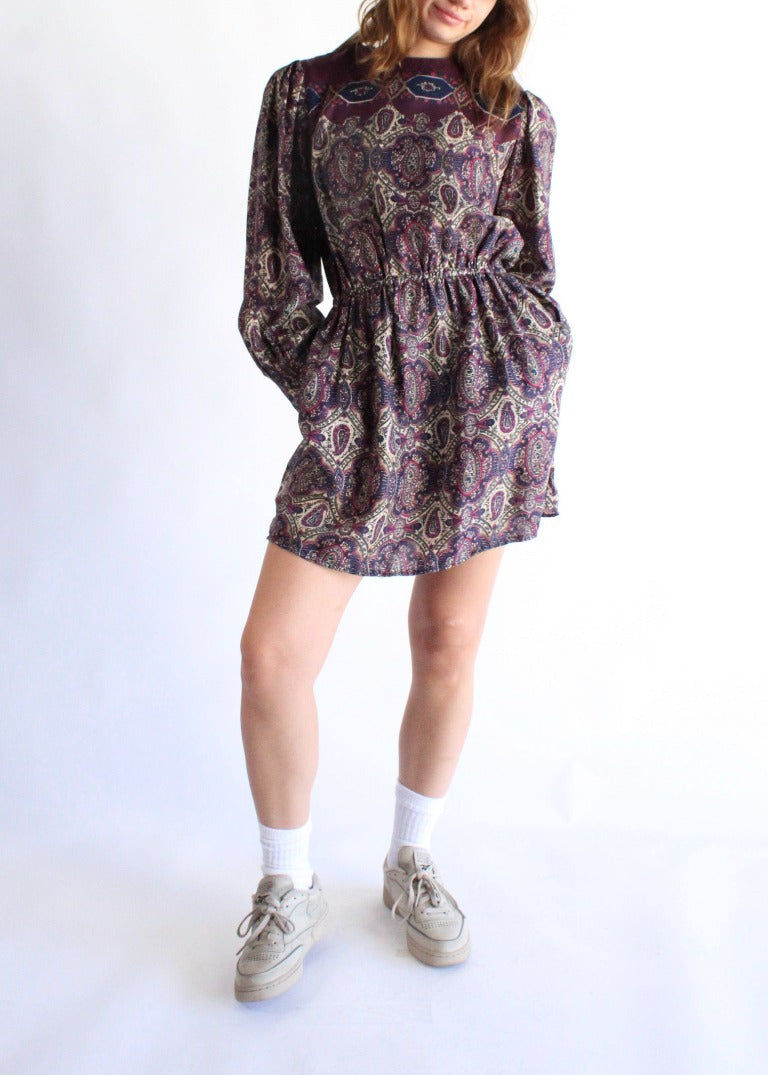 Vintage Paisley Dress D0189