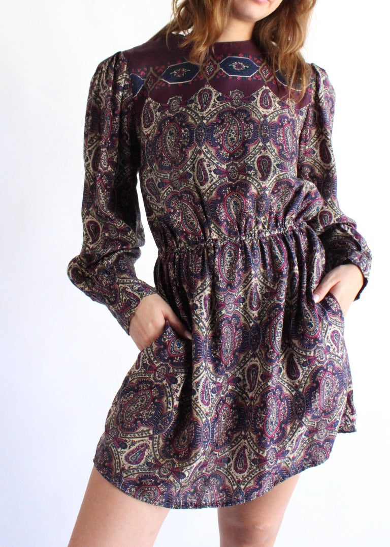 Vintage Paisley Dress D0189
