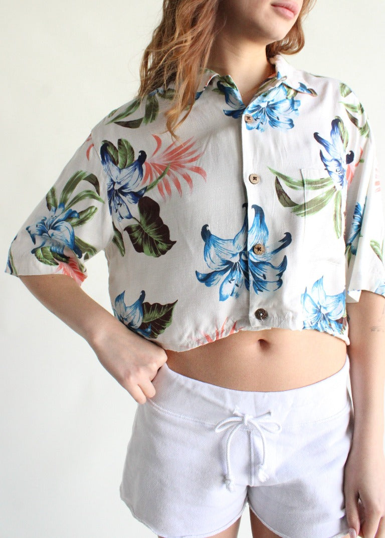 RCYCLD Crop Tropical Shirt