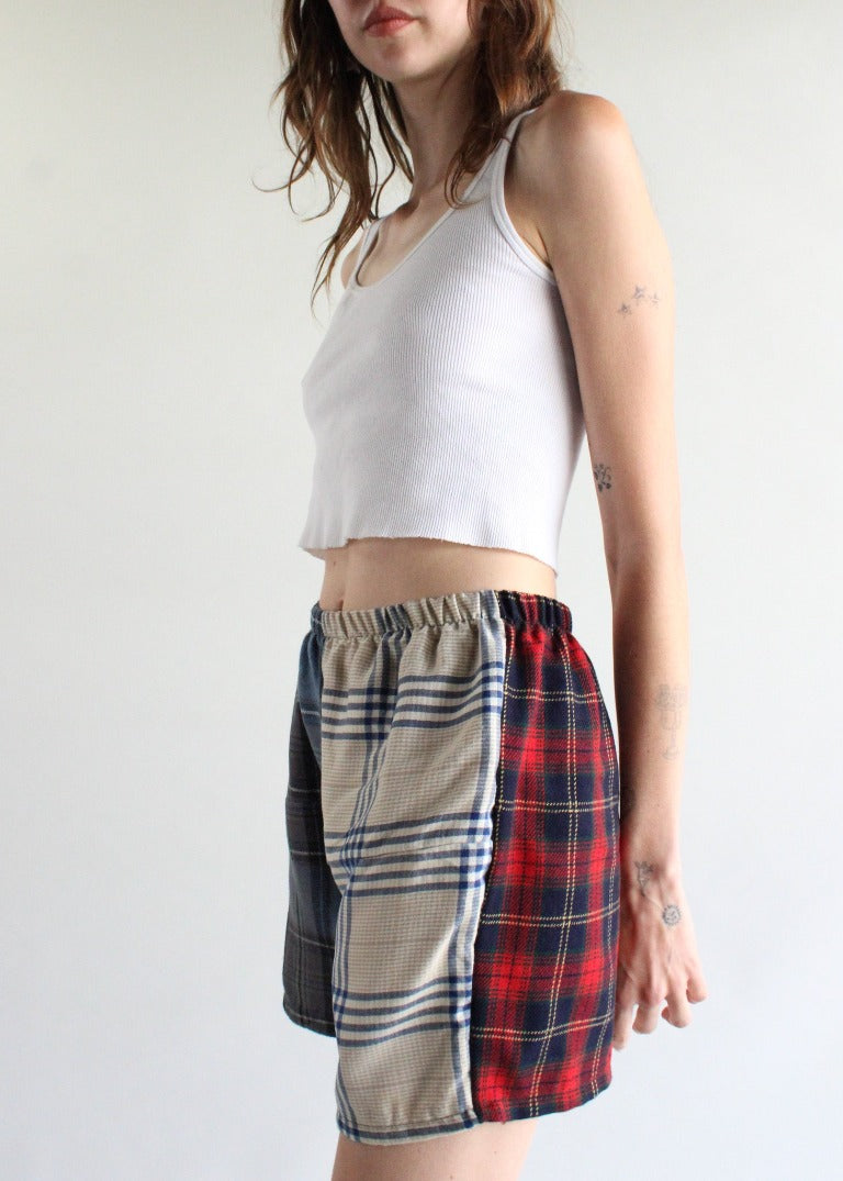 RCYCLD Flannel Pieced Shorts