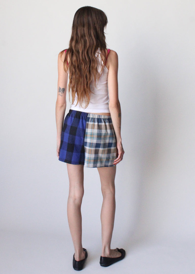 RCYCLD Flannel Pieced Shorts
