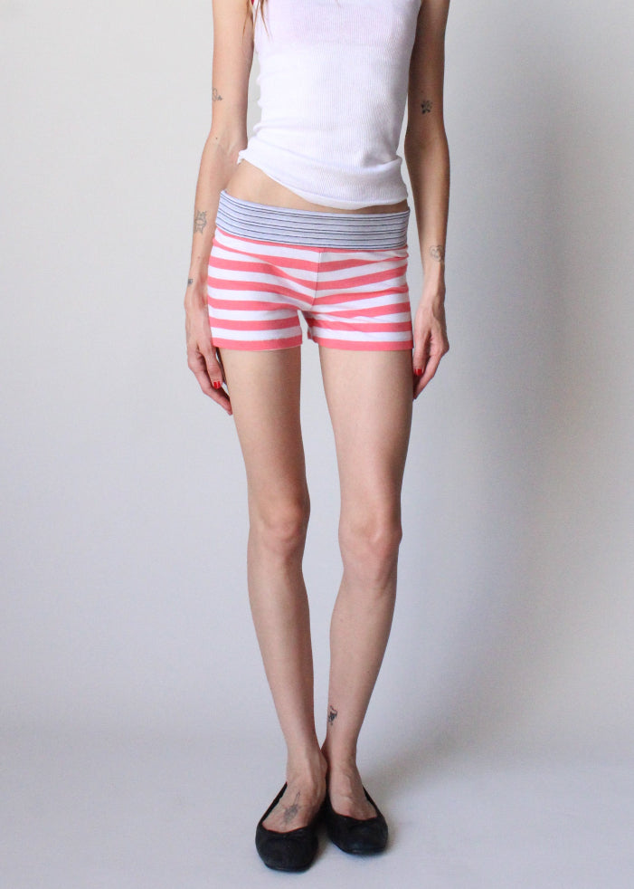 RCYCLD Fold Over Striped Micro Short