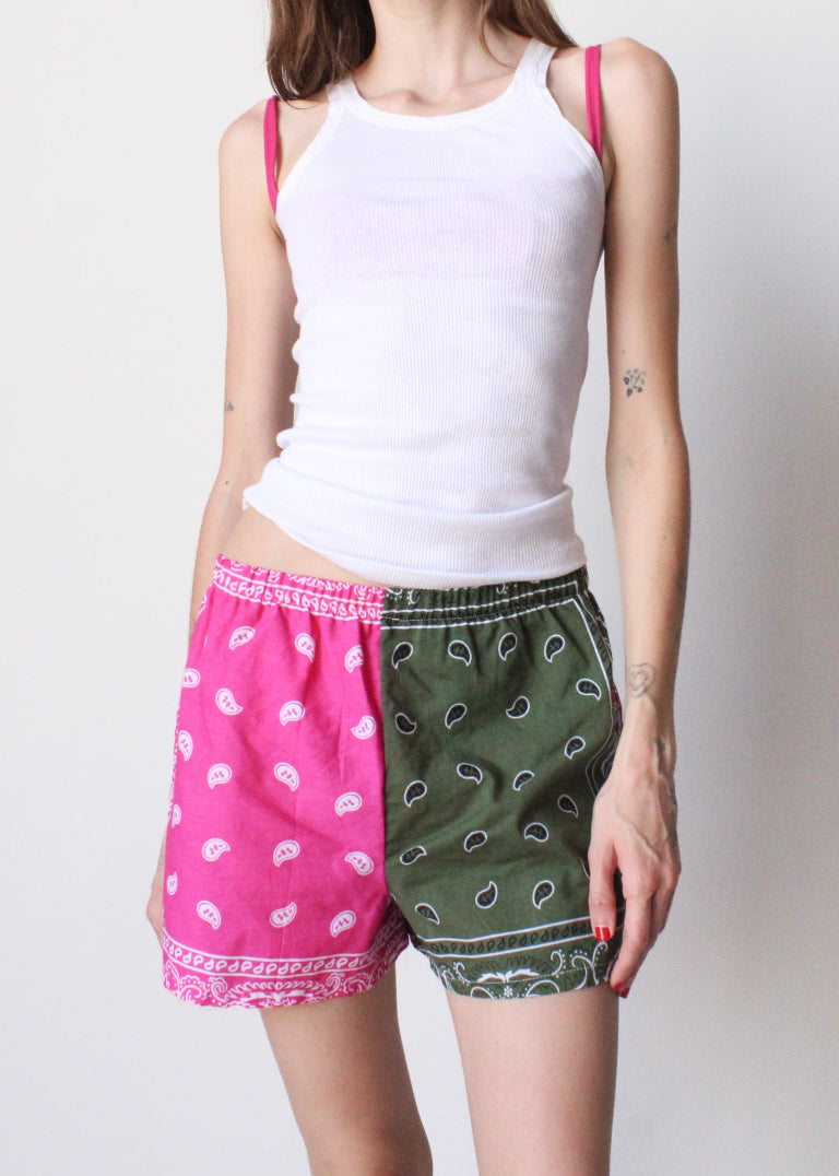 RCYCLD Bandana Pieced Shorts
