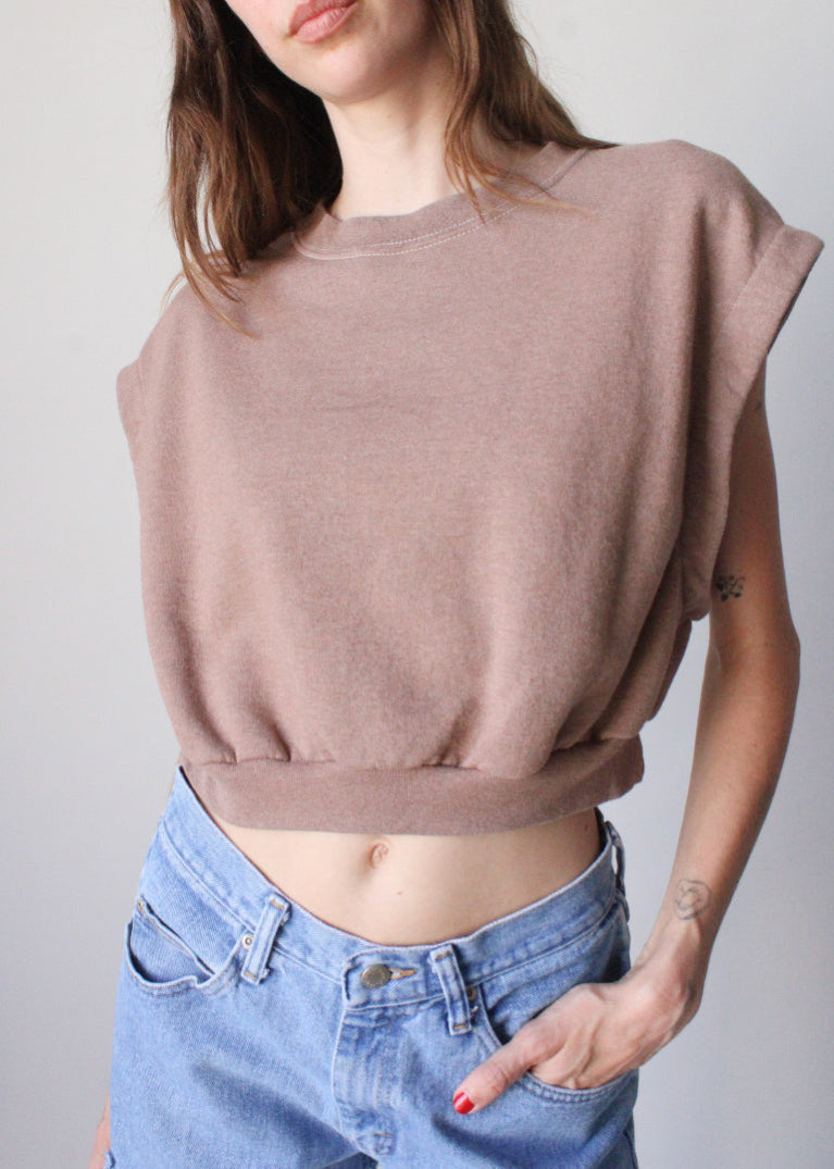 RCYCLD Cropped Muscle Sweatshirt