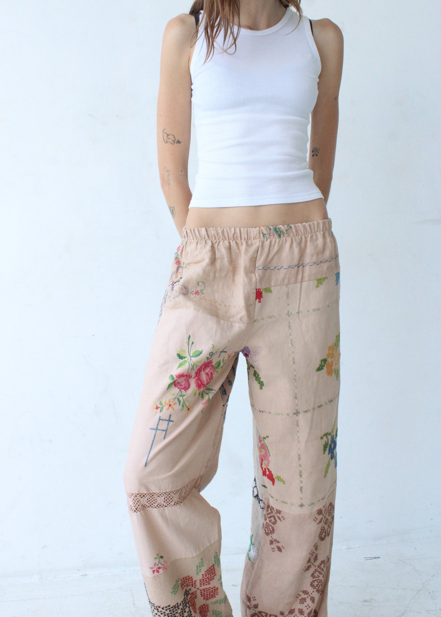 RCYCLD Embroidered Pieced Pant