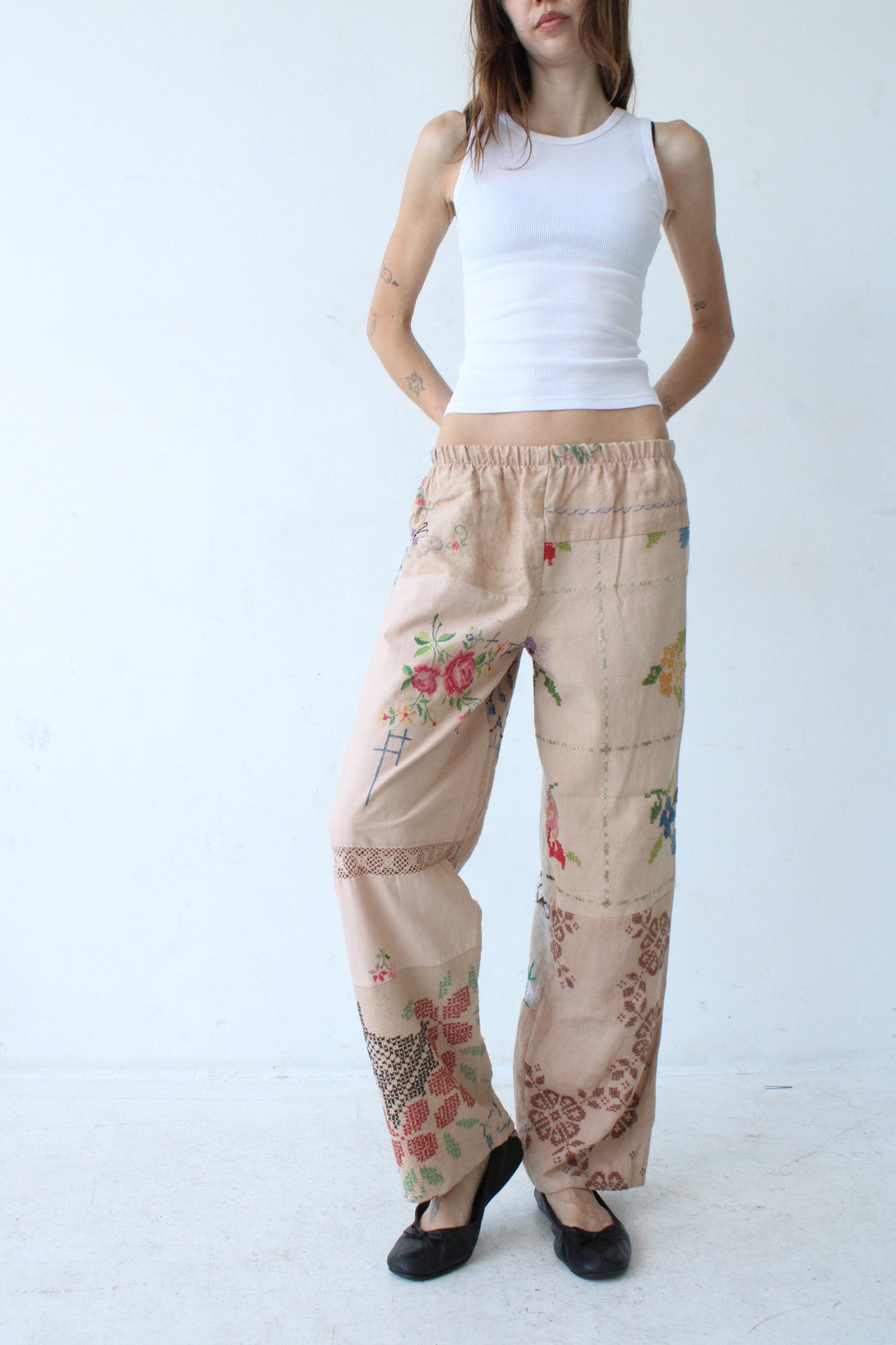 RCYCLD Embroidered Pieced Pant