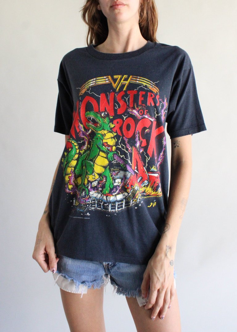 1988 monsters of rock t shirt Vintage Van Halen Tee T1569 L/XL