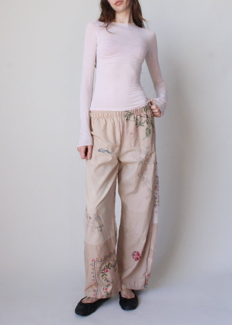 RCYCLD Embroidered Pieced Pant