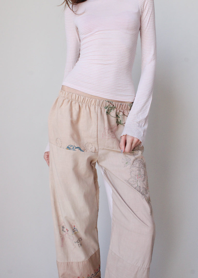 RCYCLD Embroidered Pieced Pant
