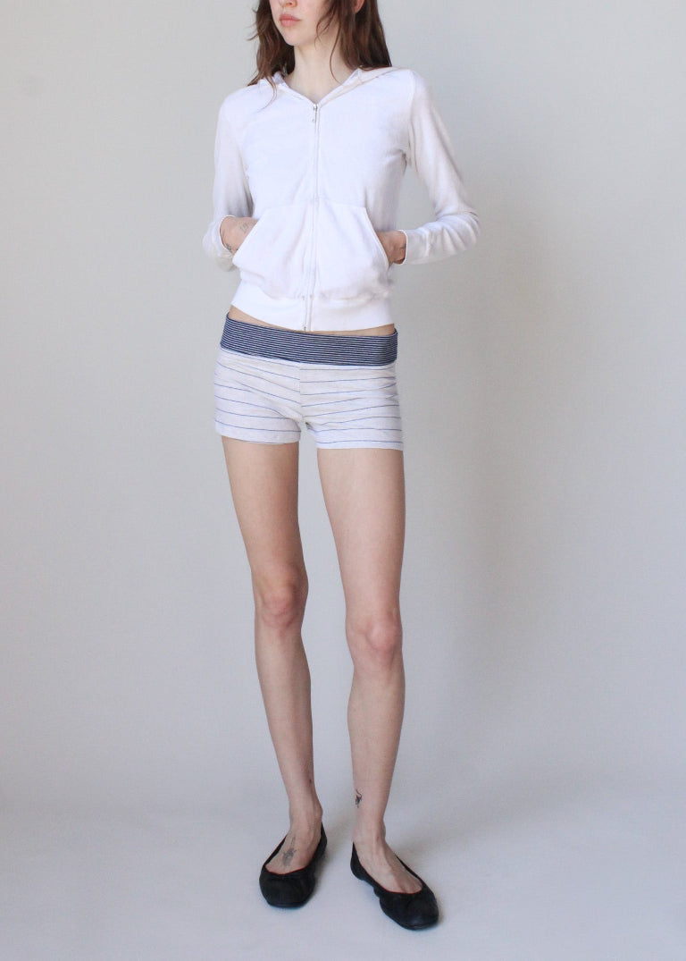 RCYCLD Fold Over Striped Micro Short