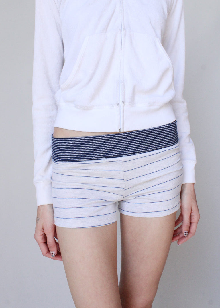 RCYCLD Fold Over Striped Micro Short