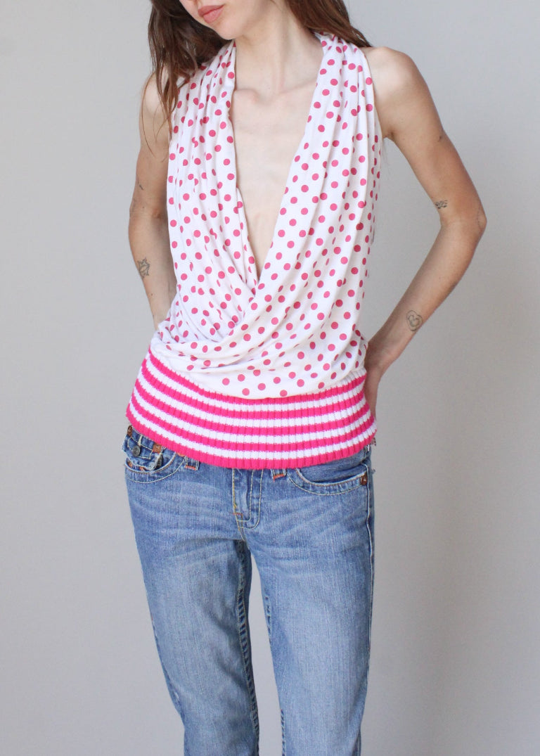 Y2K Cowl Neck Blouse