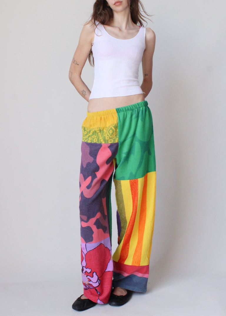 RCYCLD Over Dyed Towel Pieced Pants
