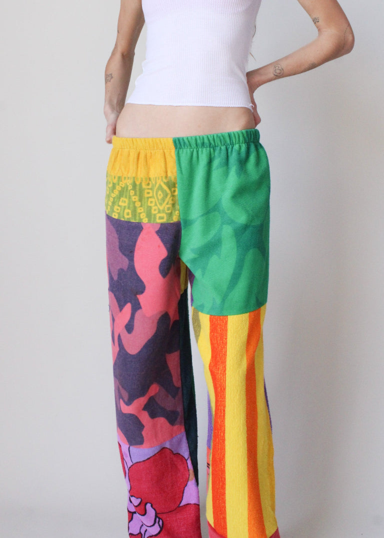 RCYCLD Over Dyed Towel Pieced Pants