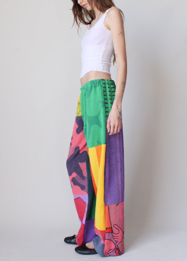 RCYCLD Over Dyed Towel Pieced Pants