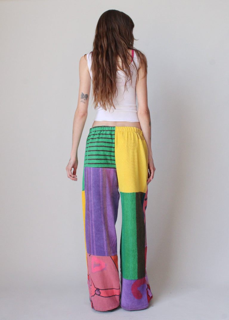 RCYCLD Over Dyed Towel Pieced Pants