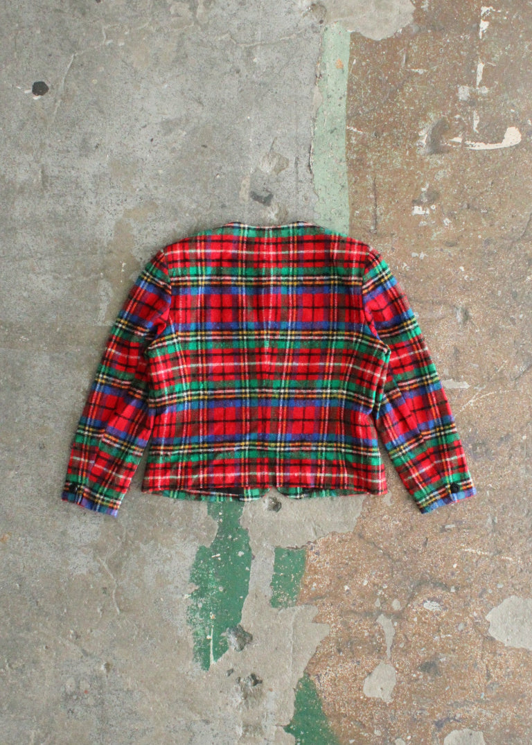Vintage Plaid Wool Blazer