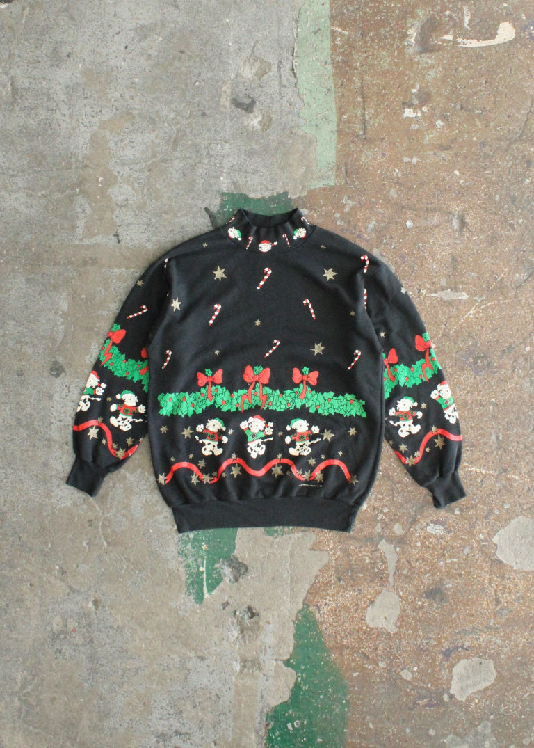 Vintage Christmas Mock Neck Sweatshirt