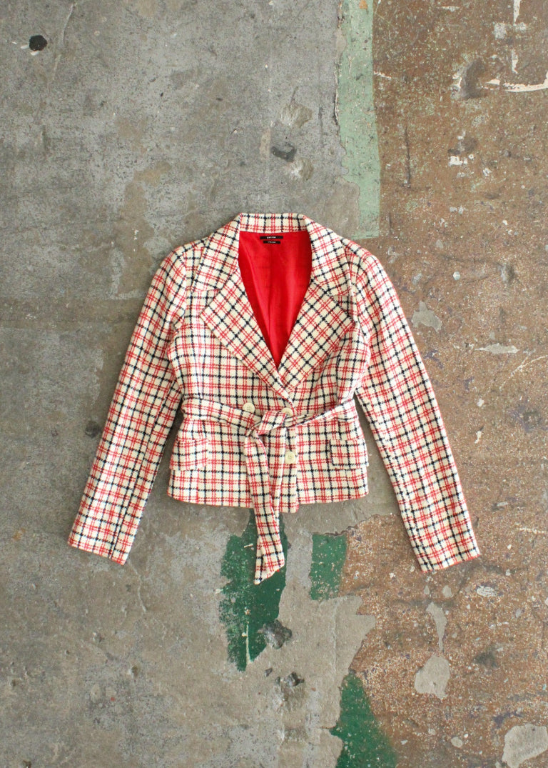 Vintage Cropped Knit Blazer