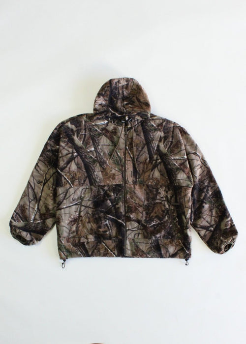 Vintage Fleece Nature Print Zip Up Jacket