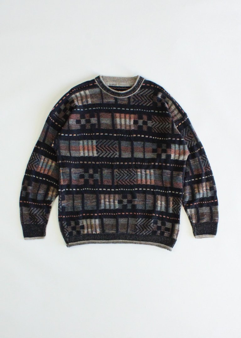 Vintage Printed Knit Sweater