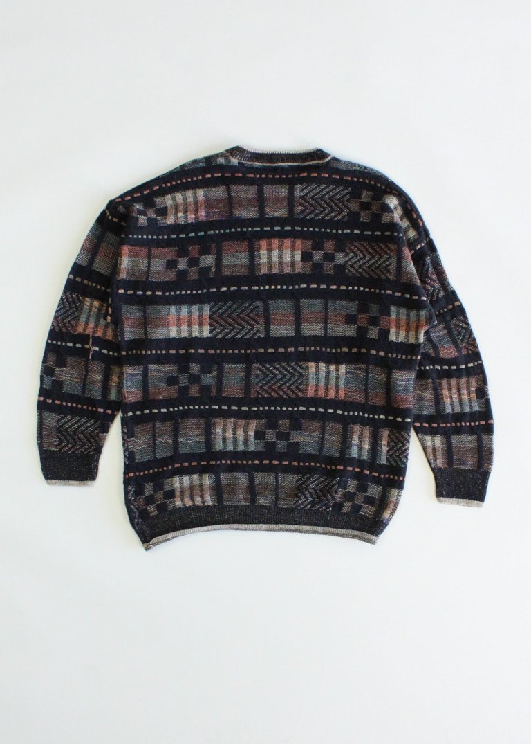 Vintage Printed Knit Sweater
