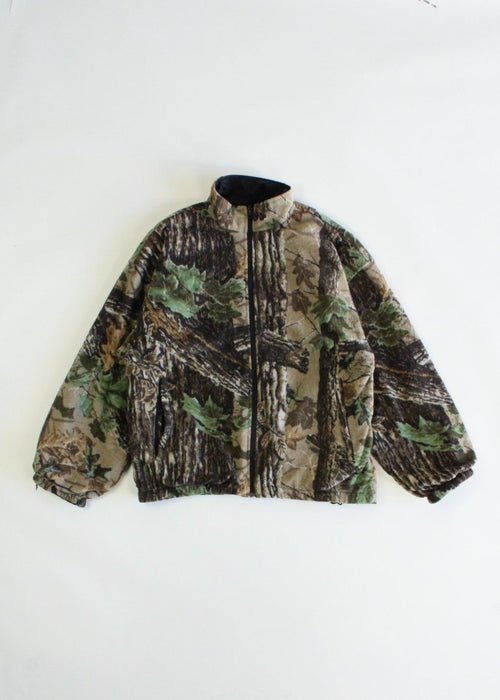 Vintage Reversible Nature Print Zip Up Jacket
