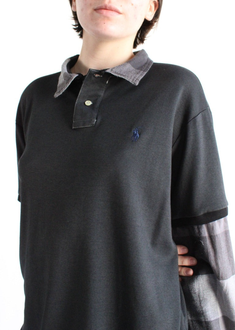 RCYCLD Flannel Trim RL Polo Shirt