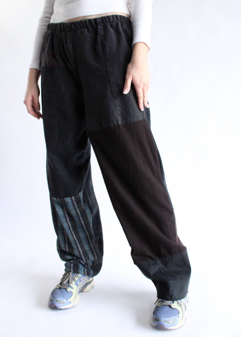 RCYCLD Flannel & Denim Combo Pieced Pants