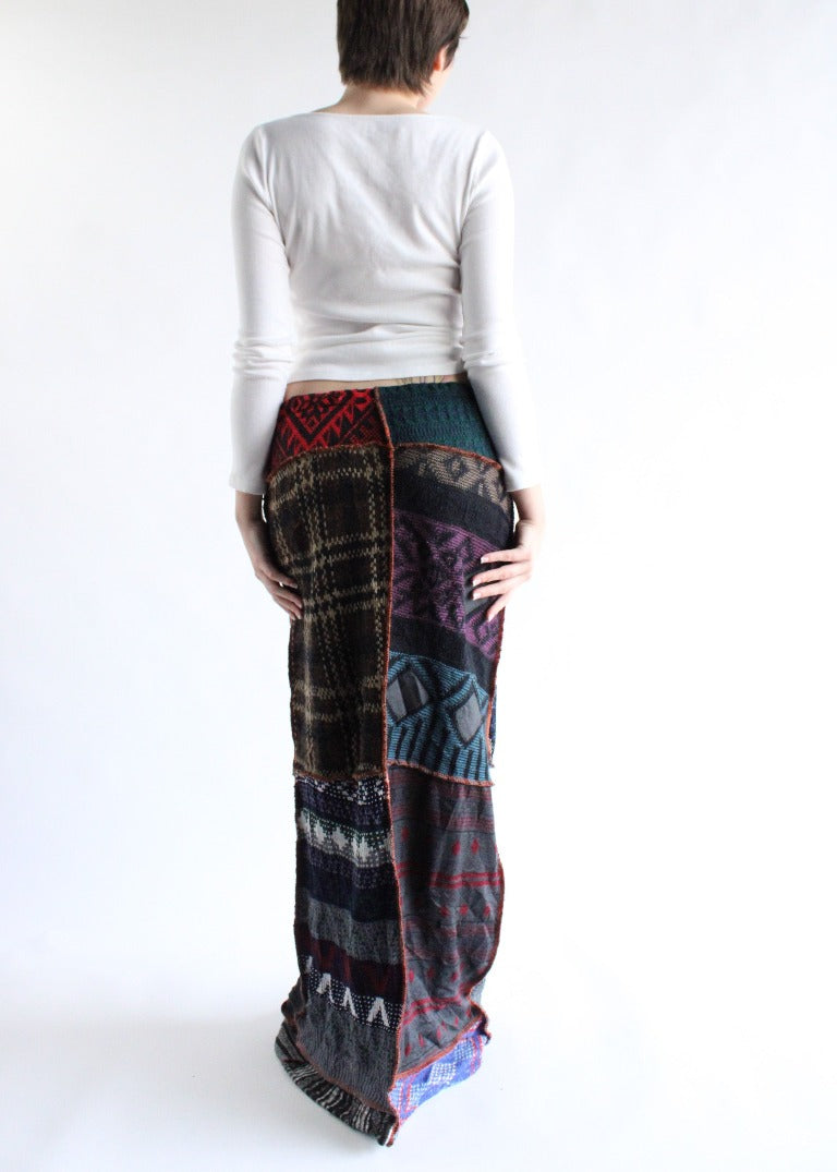 RCYCLD Knit Sweater Pieced Maxi Skirt