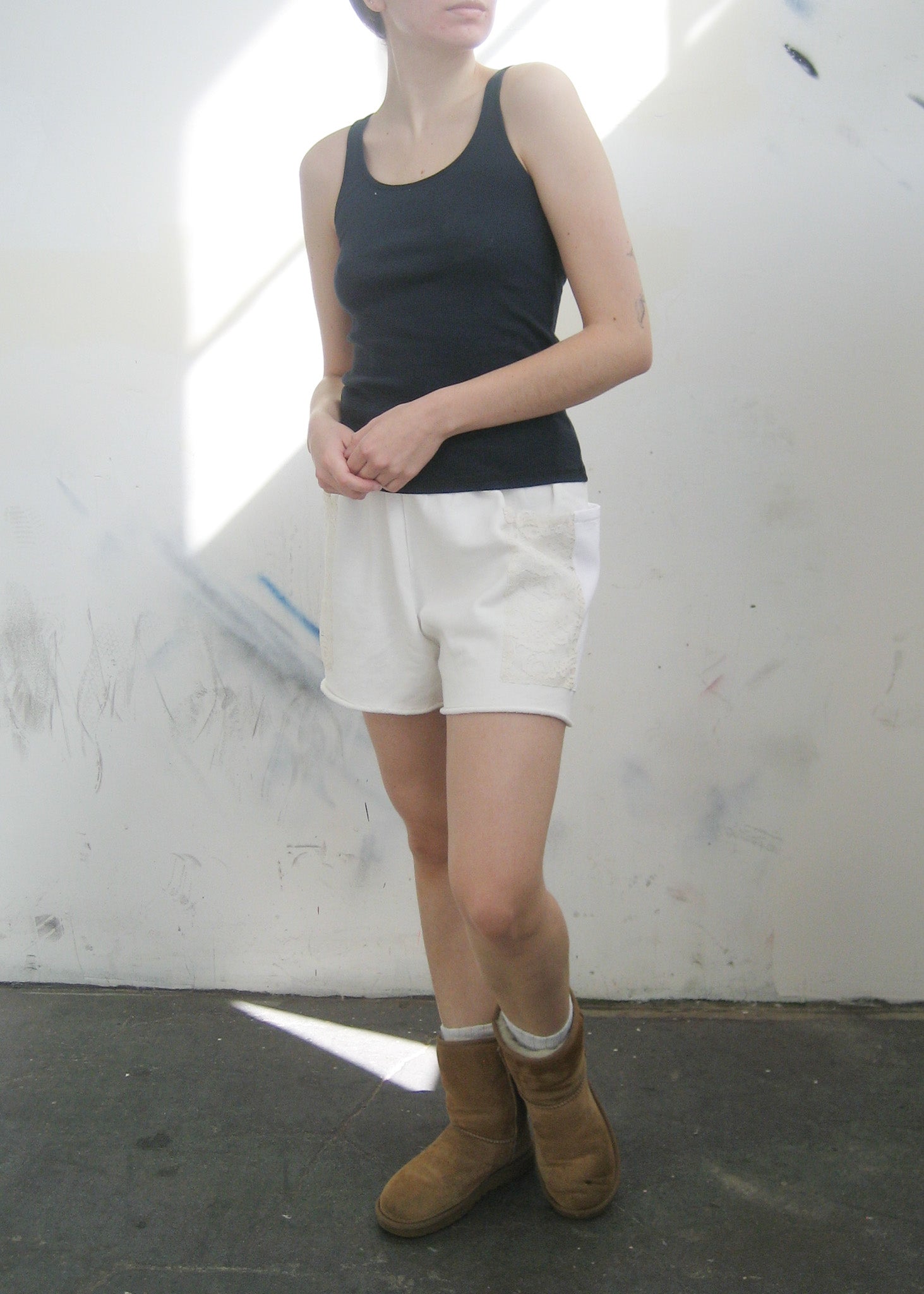 RCYCLD Sweat Short with Lace and Thermal Pocket