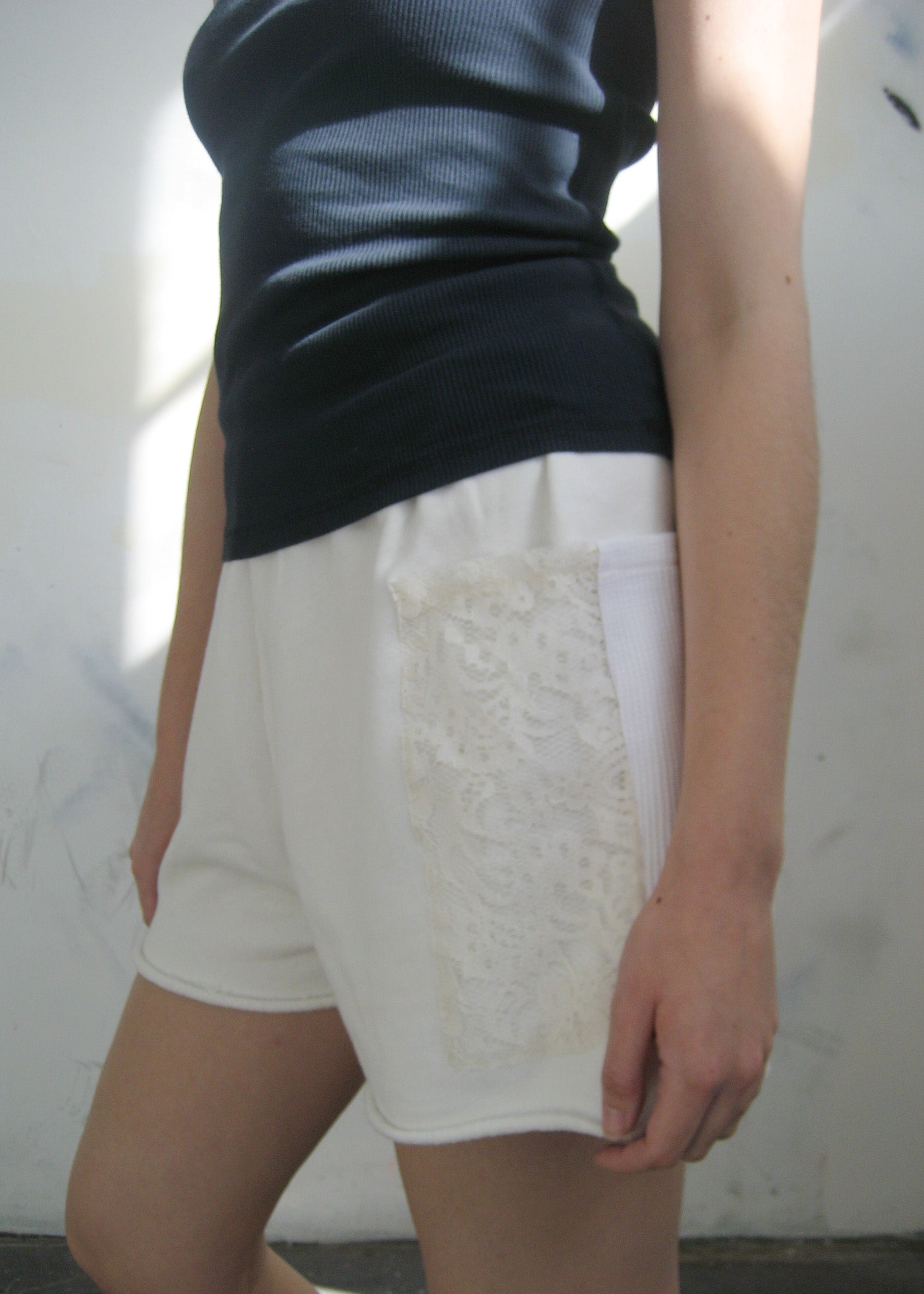 RCYCLD Sweat Short with Lace and Thermal Pocket