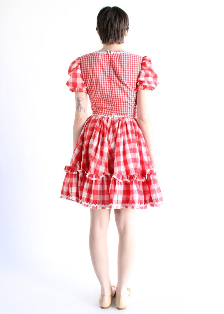 Vintage Gingham Mini Dress D0100