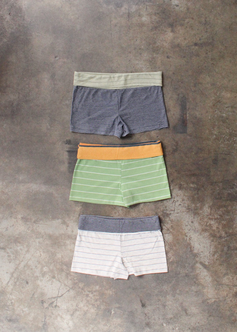 RCYCLD Fold Over Striped Micro Short