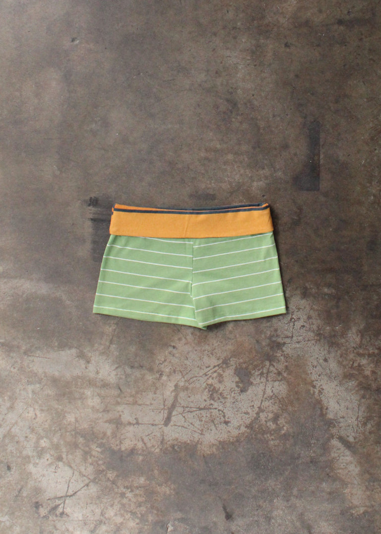 RCYCLD Fold Over Striped Micro Short