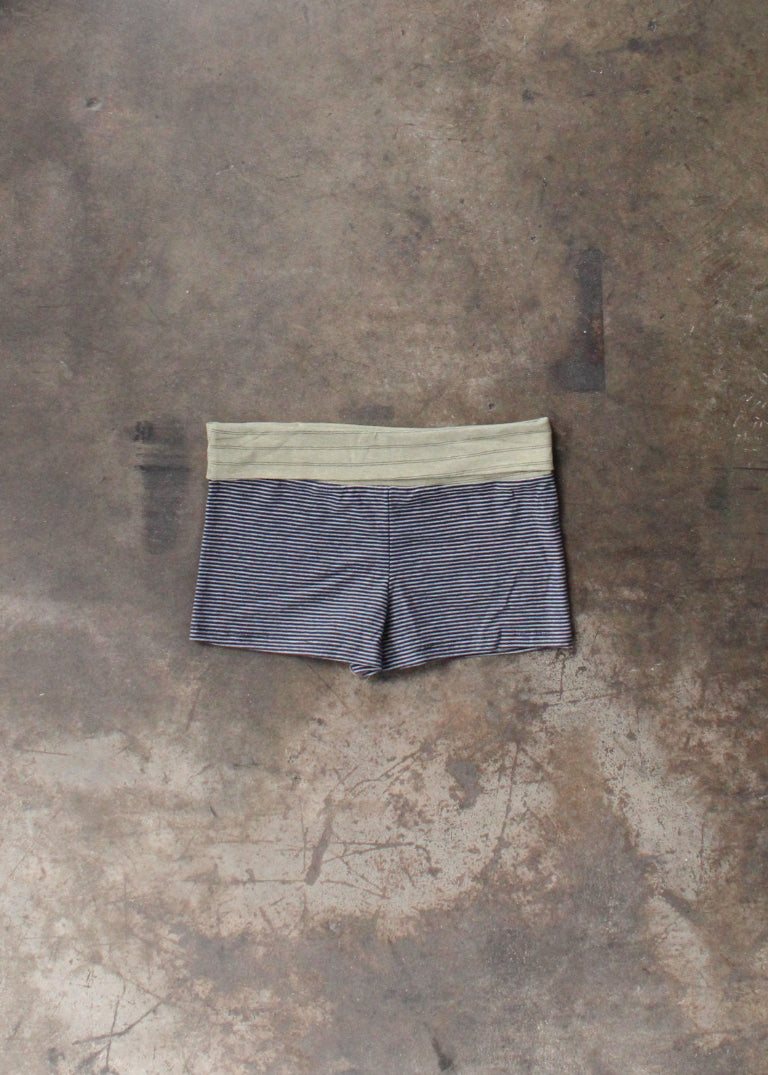 RCYCLD Fold Over Striped Micro Short