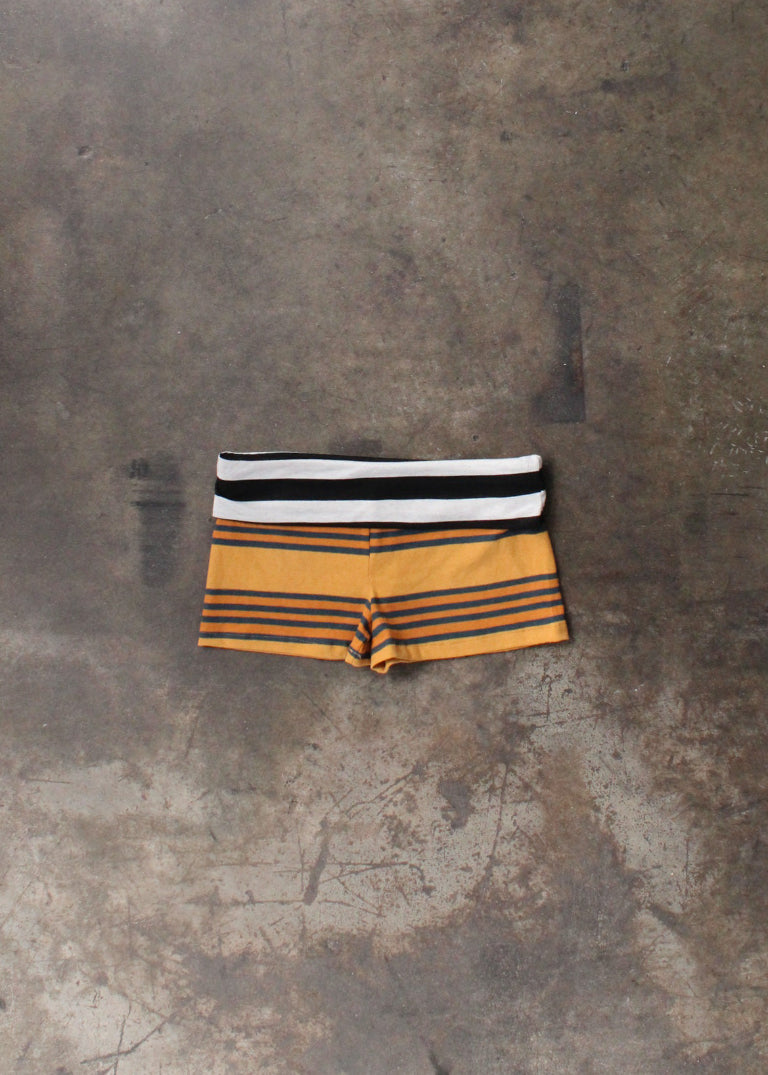 RCYCLD Fold Over Striped Micro Short