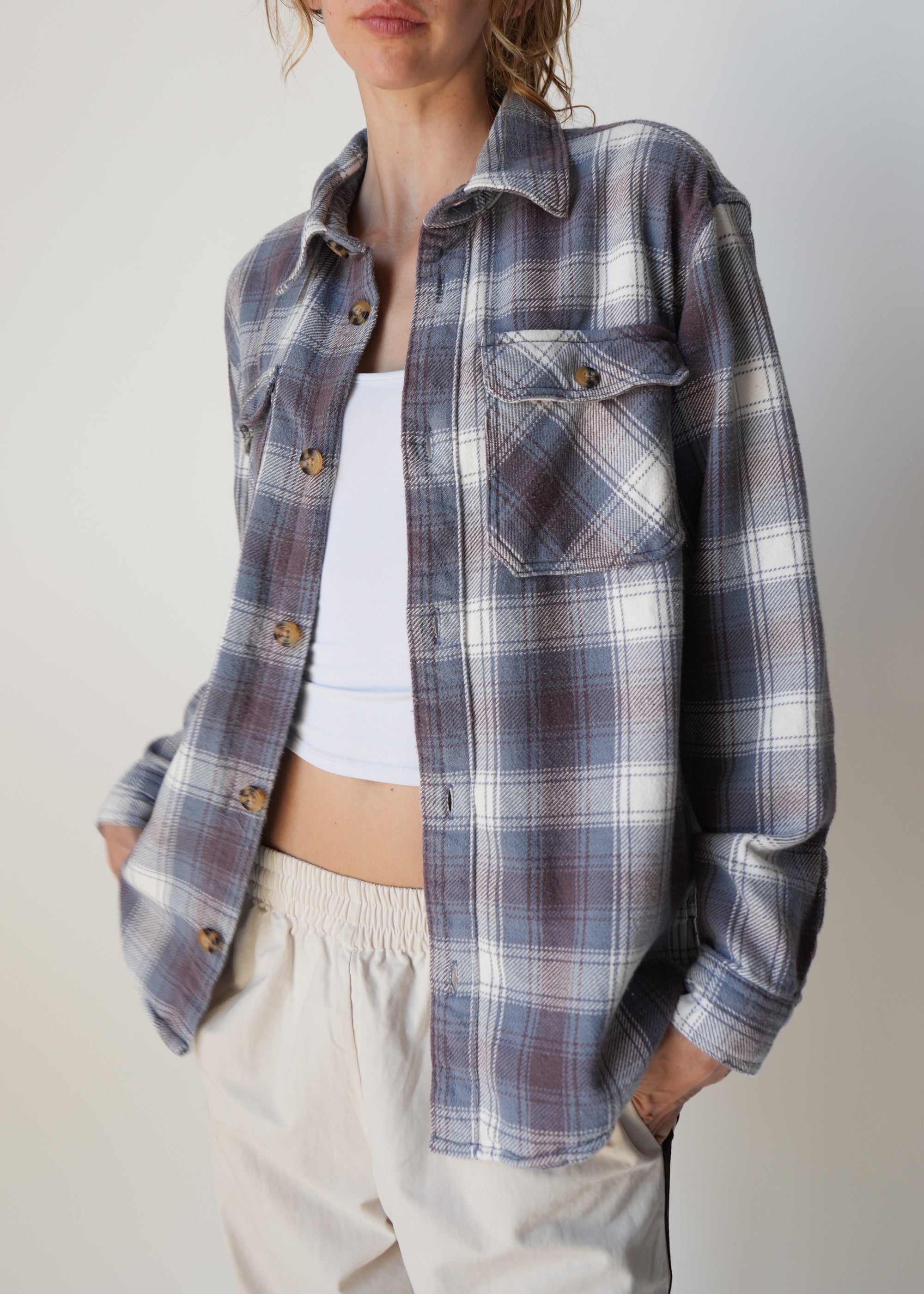 Vintage Bleach Heavy Flannel Shirt