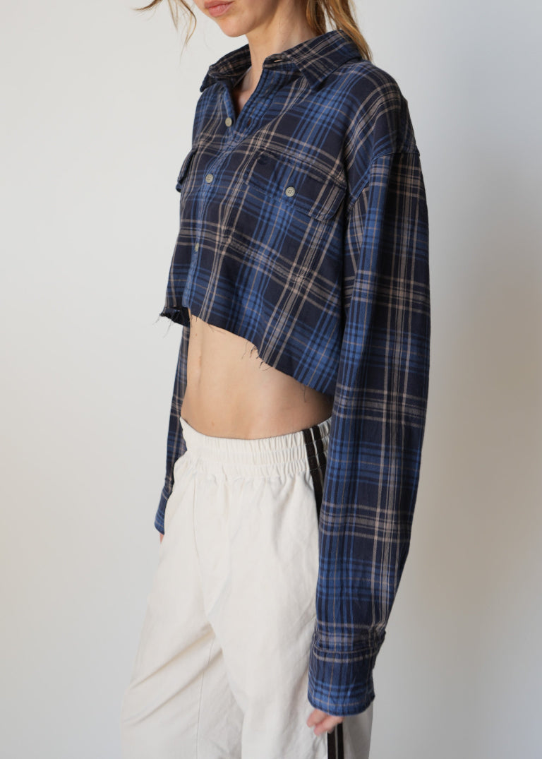 RCYCLD Cropped Flannel Shirt