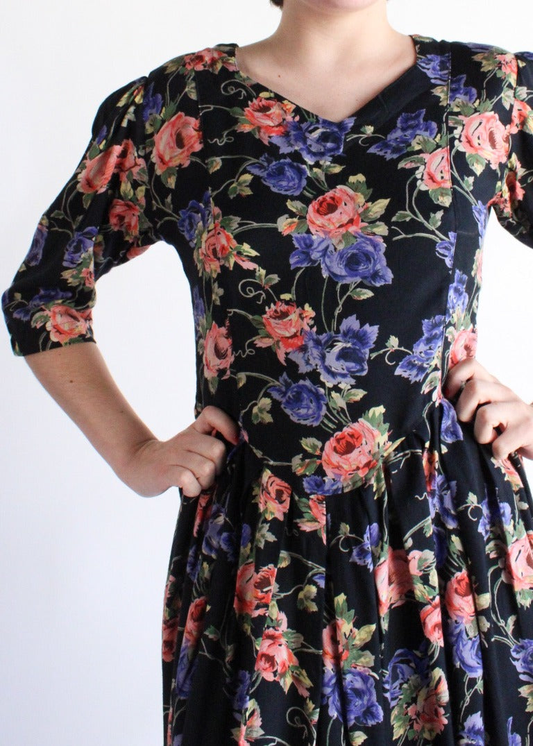 Vintage Floral Dress D0223