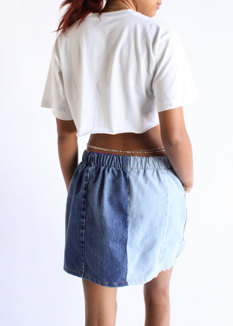 RCYCLD Eco-Denim Pieced Mini Skirt