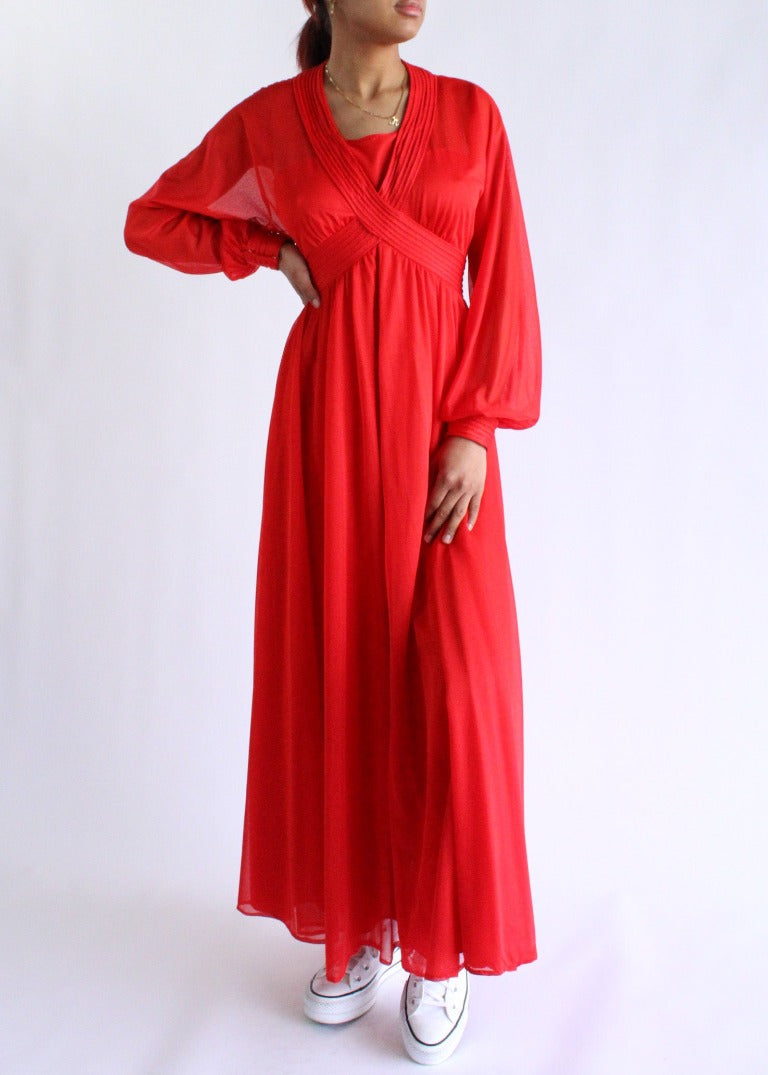 Vintage Red Dress D0108