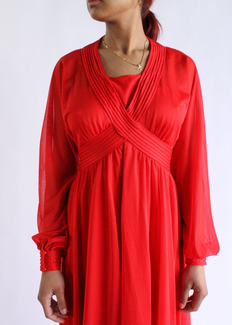 Vintage Red Dress D0108