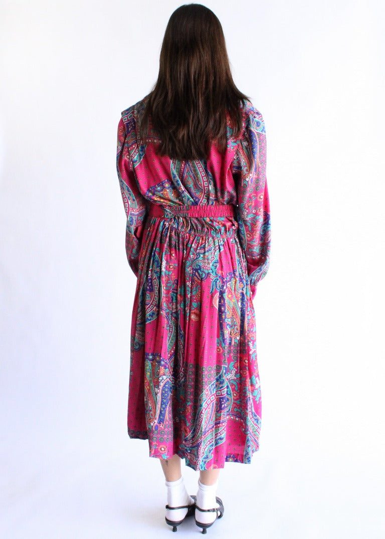 Vintage Pleated Dress D0383