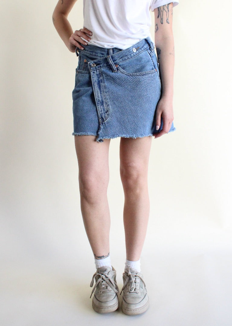 RCYCLD Levi's Cross Closure Denim Skirt