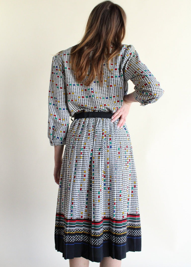 Vintage Houndstooth Dress D0346