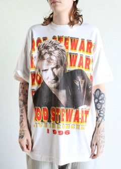 Vintage 90s Rod Stewart 1996 In the Round store Tour T-shirt Band Tee Size XL 2 Sided