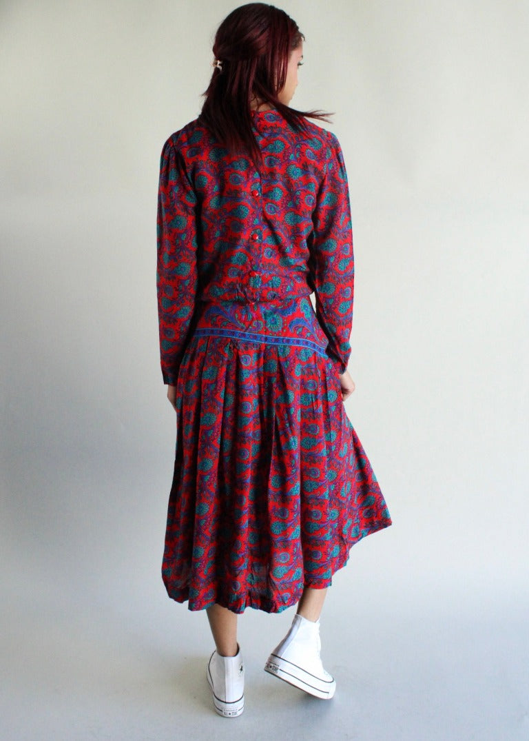 Vintage Paisley Dress D0428