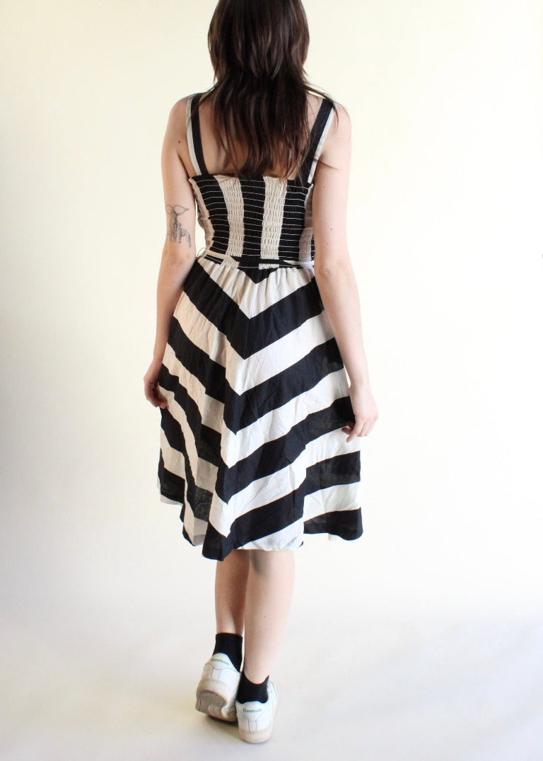 Vintage Striped Dress D0130