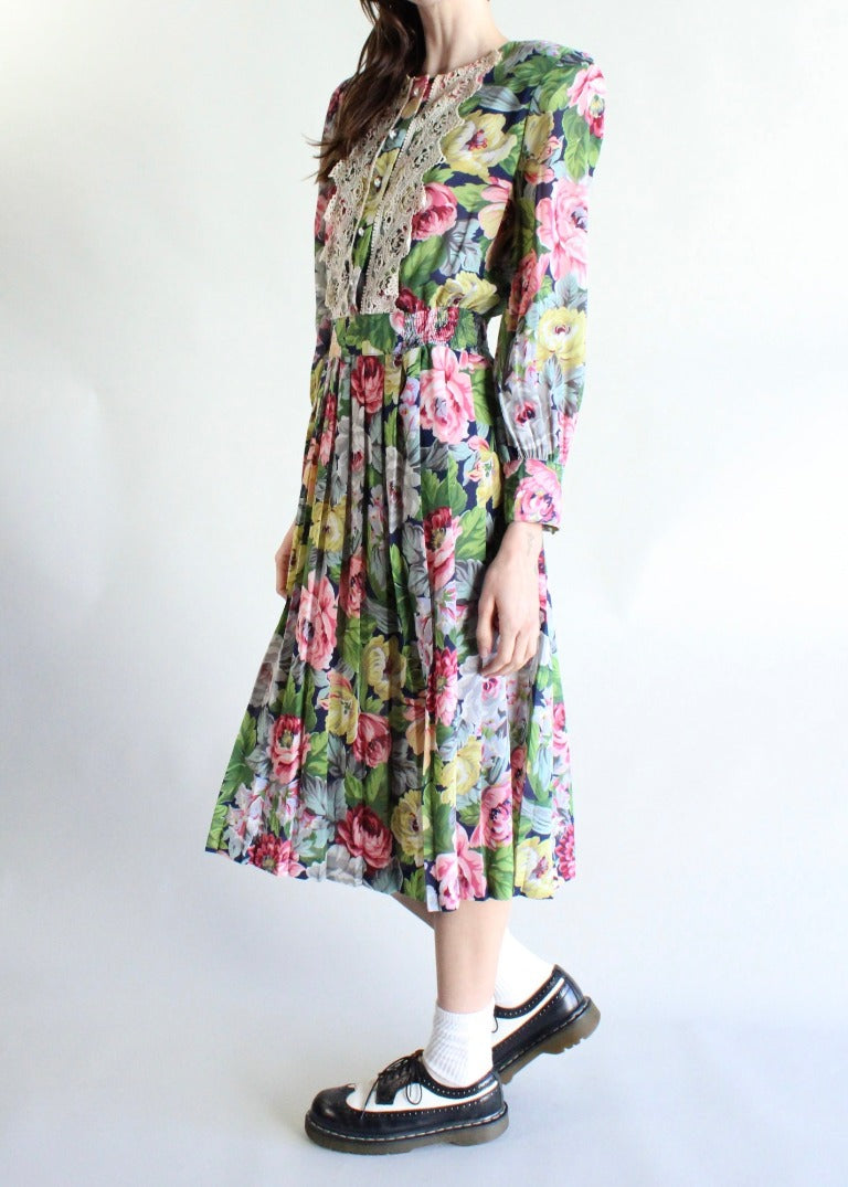 Vintage Floral Dress D0228